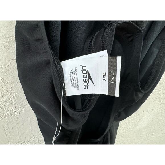 NWT Red One Piece Cross Back Speedo Swimsuit Pro LT Size 8 Team Black - Picture 3 of 4